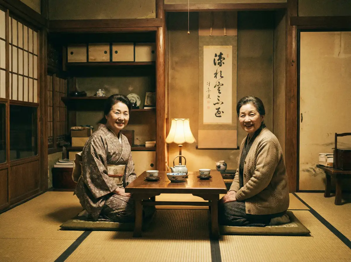 两位优雅的 生命中的好日子电视剧全集观看 在日式茶室中品茶交谈